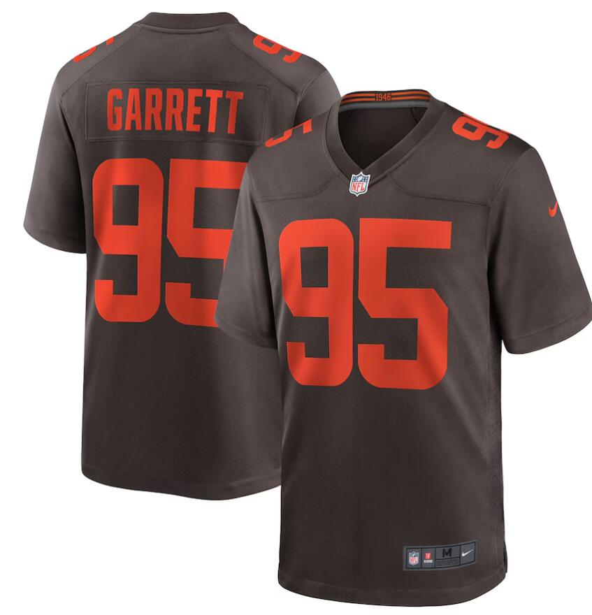 NFL Men Cleveland Browns #95 Myles Garrett Nike Brown Alternate Game Jerseys->customized mlb jersey->Custom Jersey